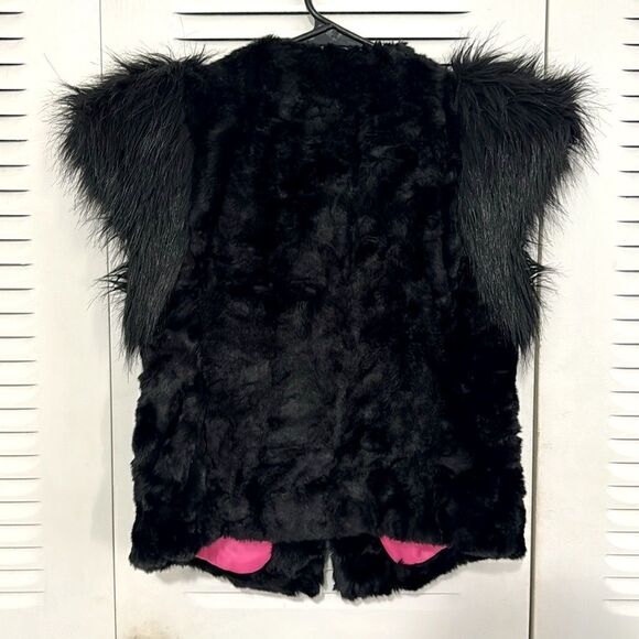 Black Fur Vest with Snap Closures Neiman Marcus Skaist Taylor XS - Picture 5 of 7